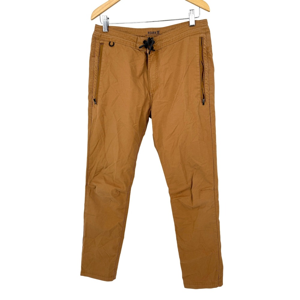 Roark Revival Layover Pants Mens Tobacco Brown Travel Utility Drawstring